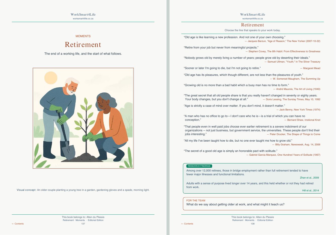 An ebook spread on Retirement