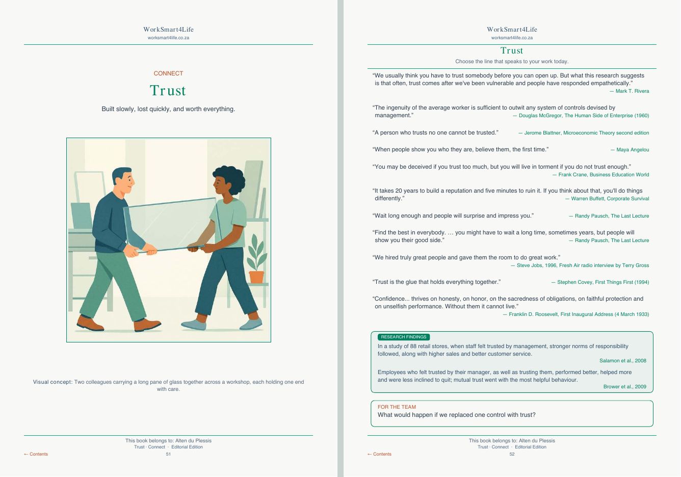 An ebook spread on Trust